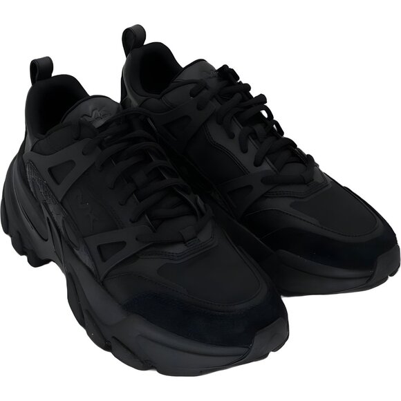 Michael Kors MK Logo Trainer Mixed-Media Black Sneakers Men's 10M - Picture 4 of 6